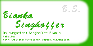 bianka singhoffer business card